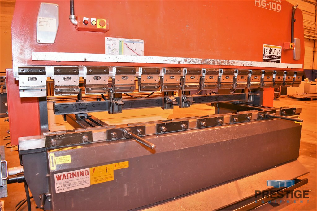 Used Amada Rg100 110 Ton X 3 05 M Cnc Press Brake Prestige Equipment